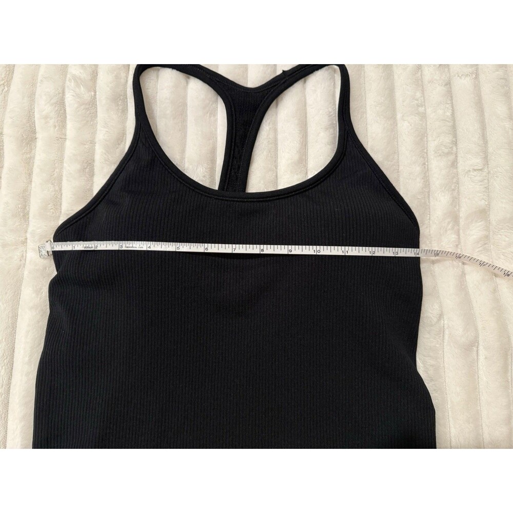 Black Ribbed Athleta Women's Sports Tank with Padding Size Medium M
